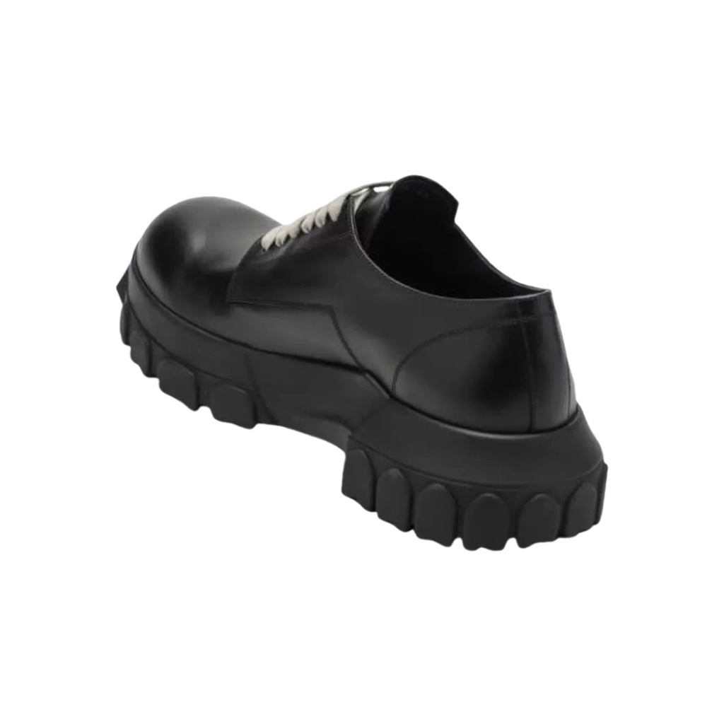 Rick Owens Bozo Tractor Leather Derby Shoes - DopestKickz