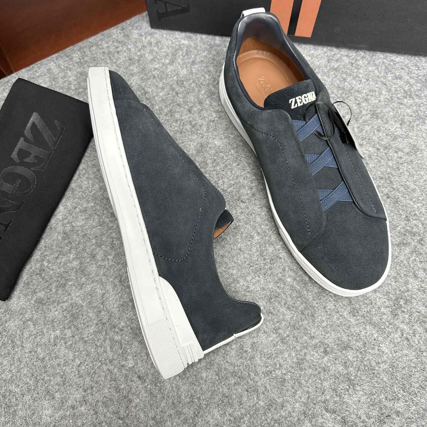 Zegna Suede Triple Stitch™ Sneakers - DopestKickz