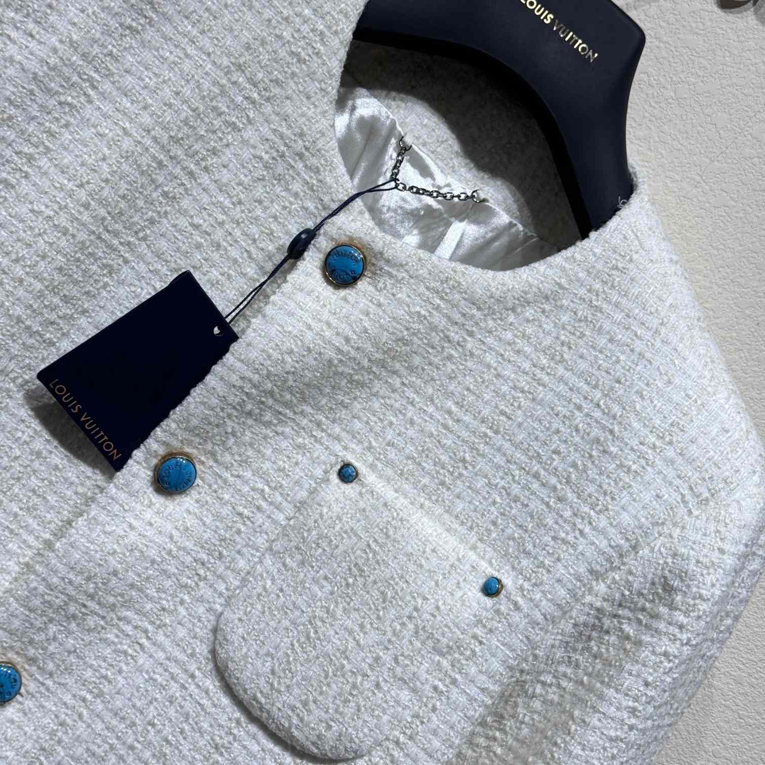 Louis Vuitton Damier Collarless Tweed Jacket    - DopestKickz