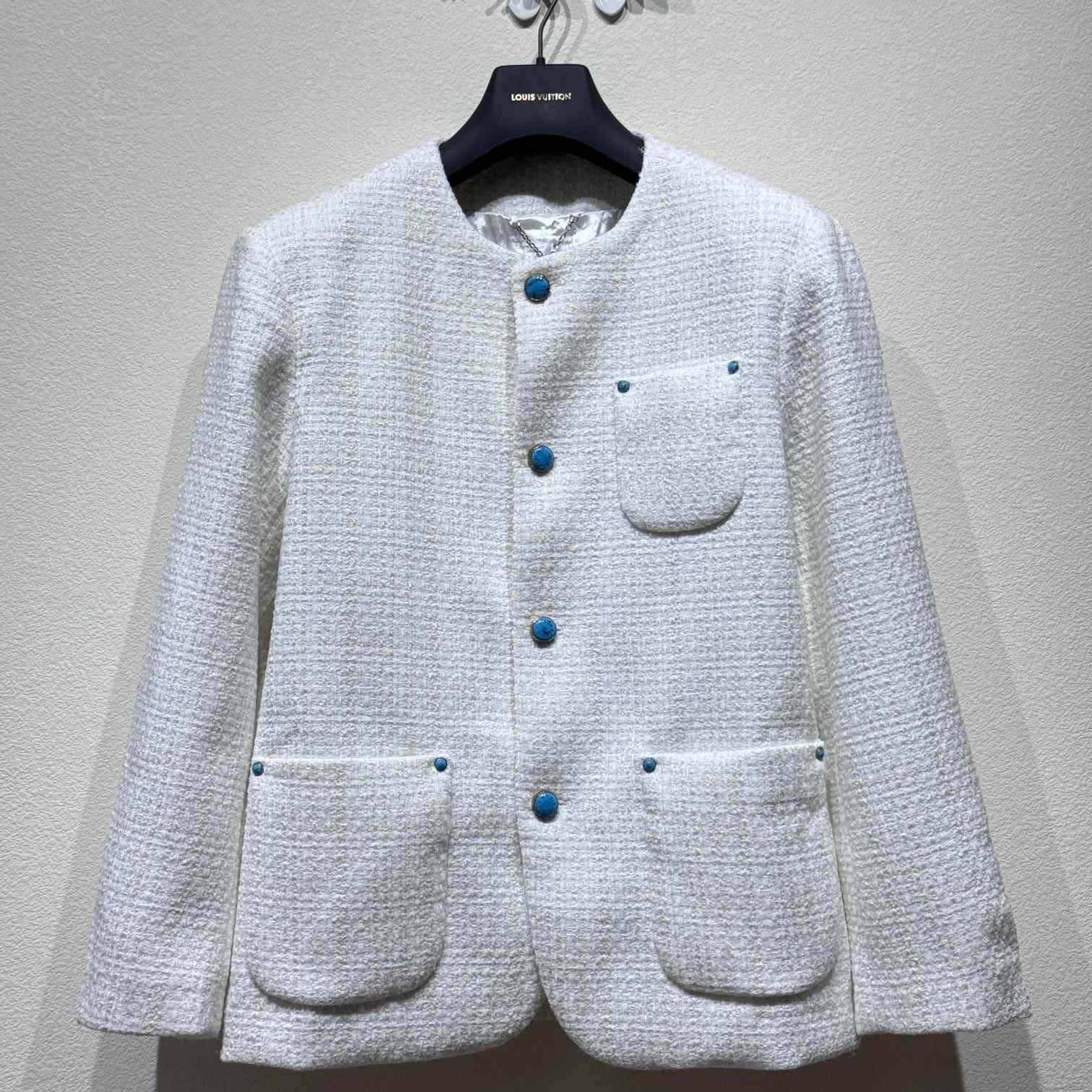 Louis Vuitton Damier Collarless Tweed Jacket    - DopestKickz