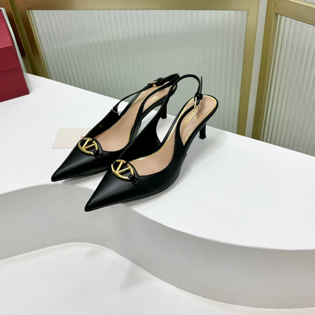 Valenti The Bold Edition VLogo Calfskin Slingback Pump   60mm - DopestKickz