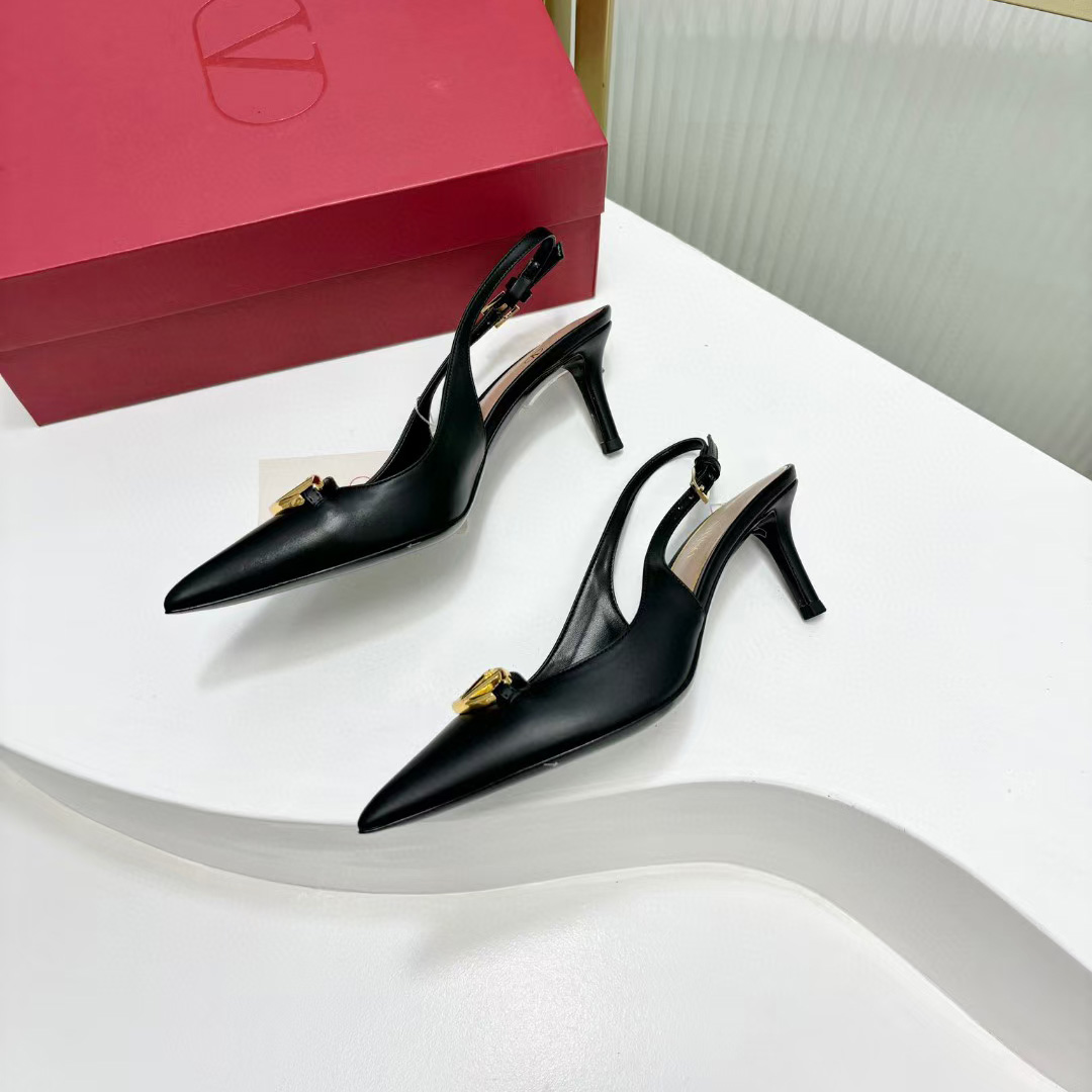Valenti The Bold Edition VLogo Calfskin Slingback Pump   60mm - DopestKickz