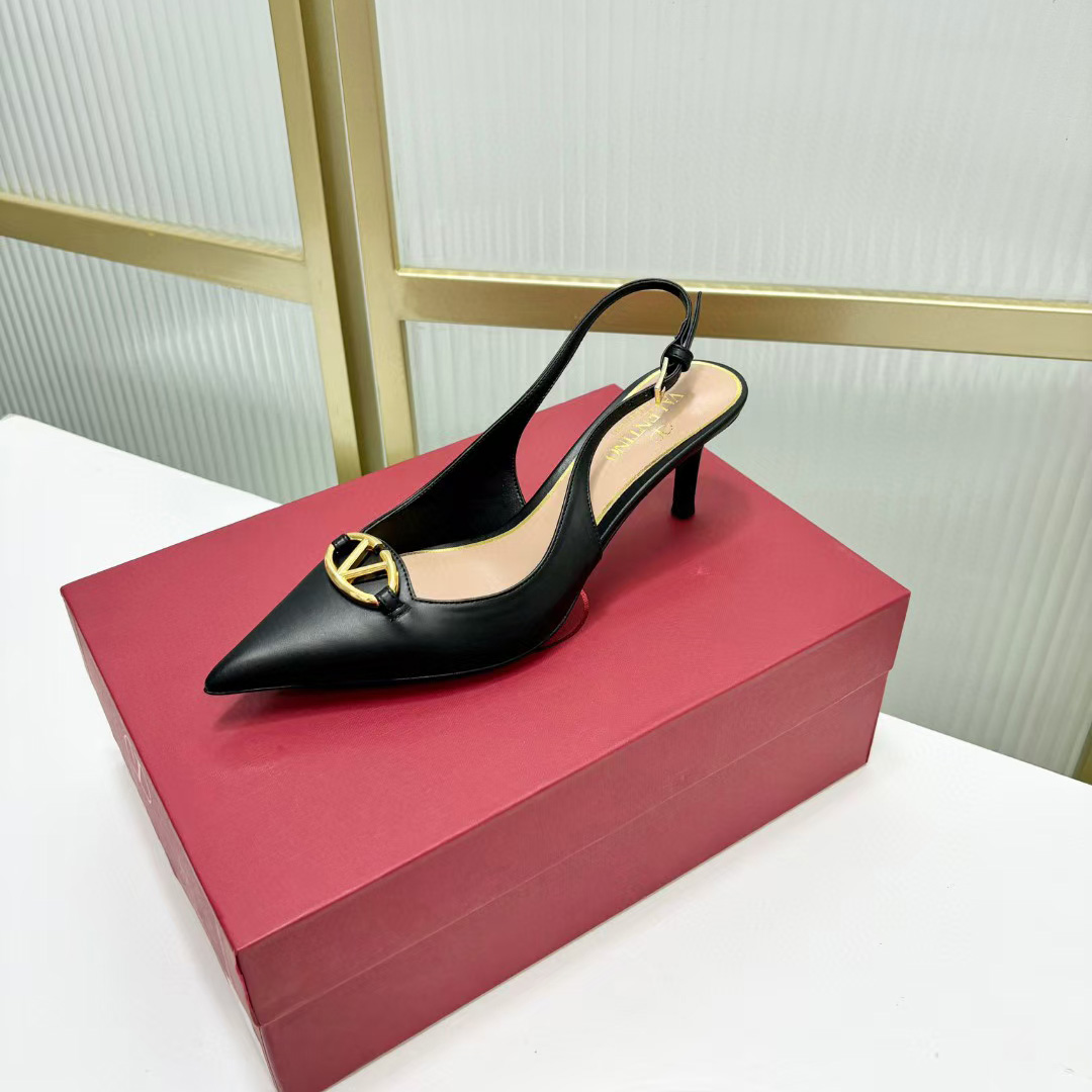 Valenti The Bold Edition VLogo Calfskin Slingback Pump   60mm - DopestKickz