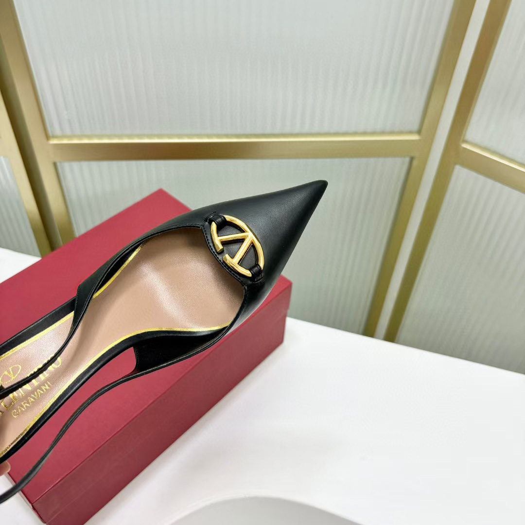 Valenti The Bold Edition VLogo Calfskin Slingback Pump   60mm - DopestKickz