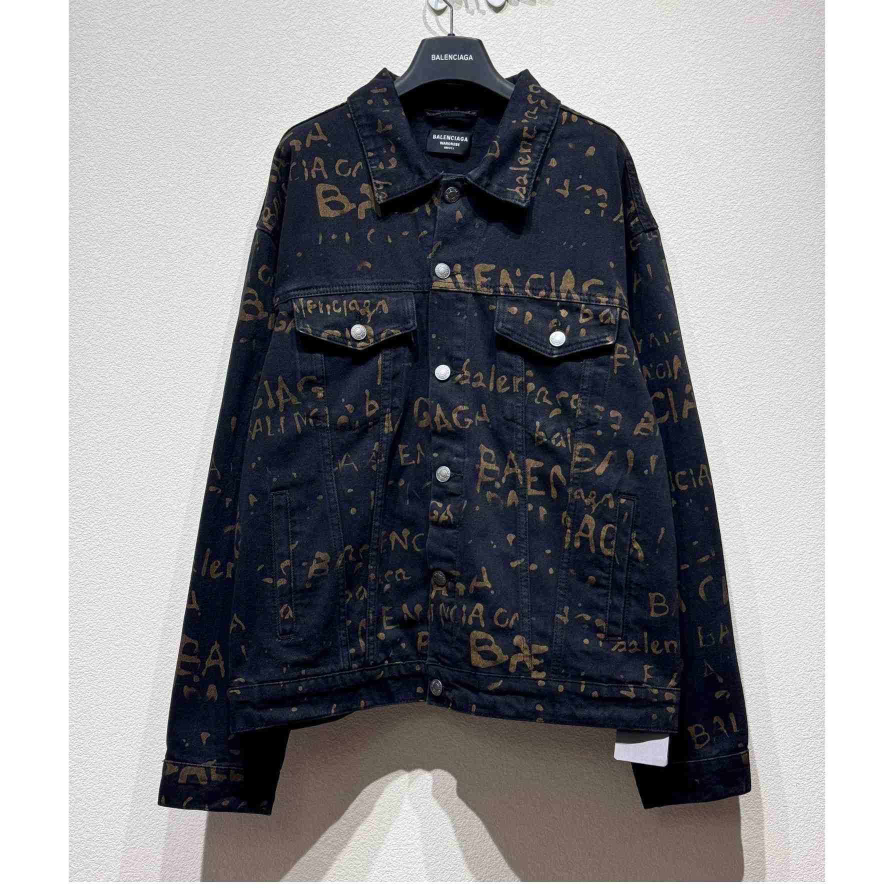 Balenciaga Bleachy Allover Denim Jacket - DopestKickz