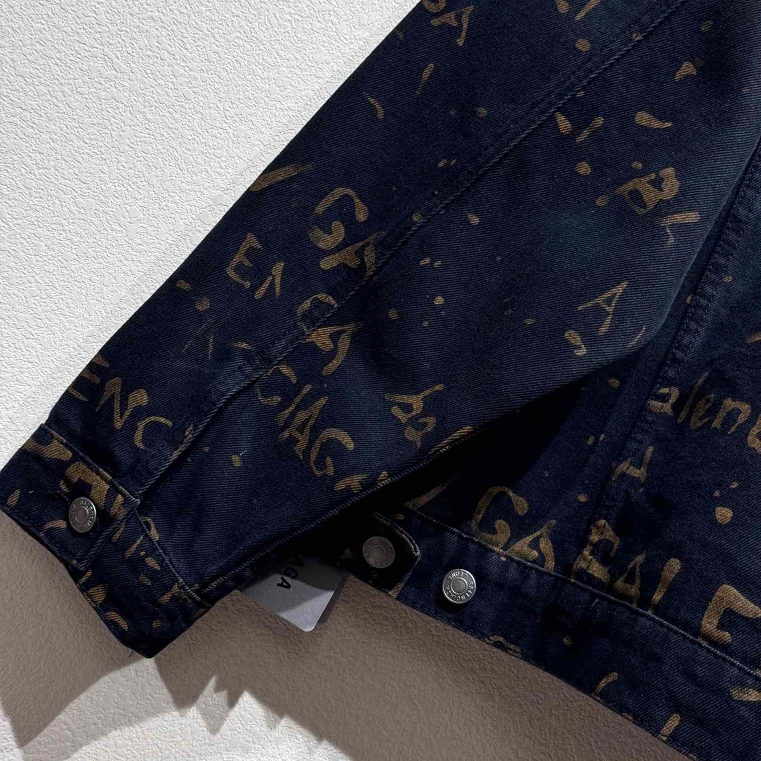 Balenciaga Bleachy Allover Denim Jacket - DopestKickz