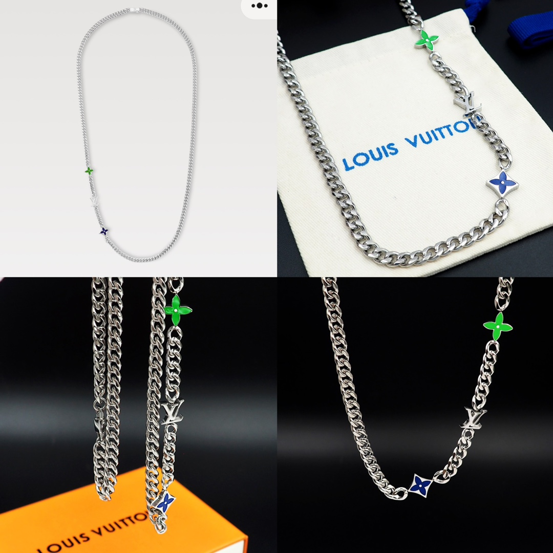 Louis Vuitton Monogram Row Necklace  M01949 - DopestKickz
