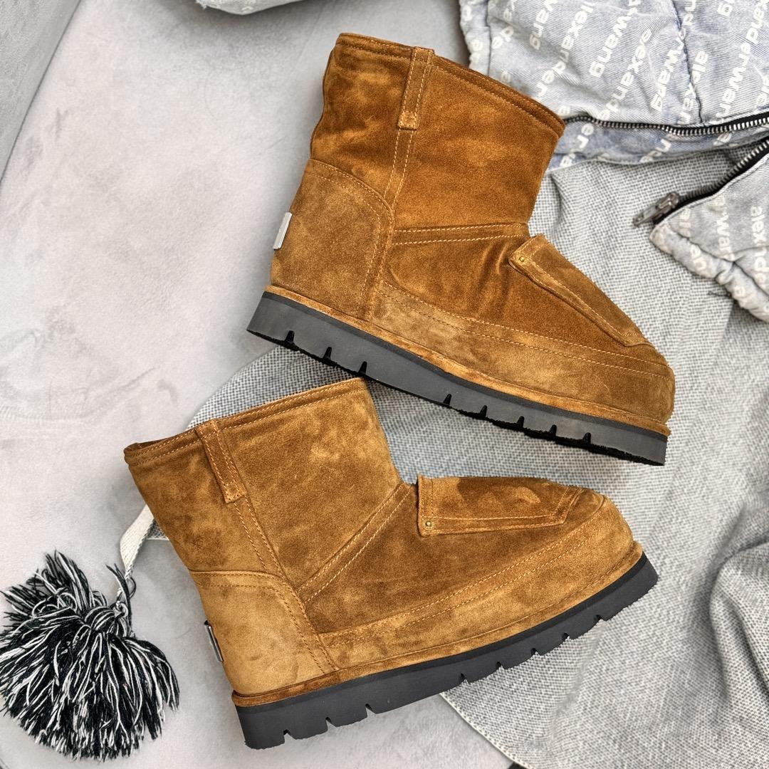 Acne Studios Tobacco Brown Shearling Leather Boots - DopestKickz