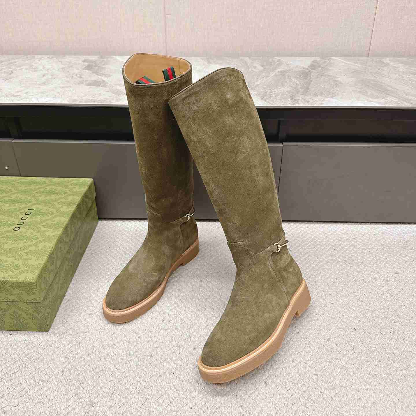 Gucci Women's Slim Horsebit Boot - DopestKickz