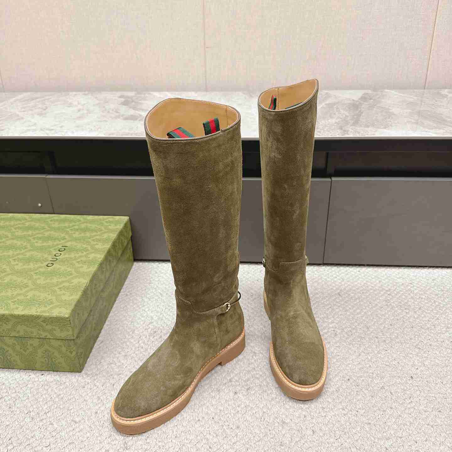 Gucci Women's Slim Horsebit Boot - DopestKickz