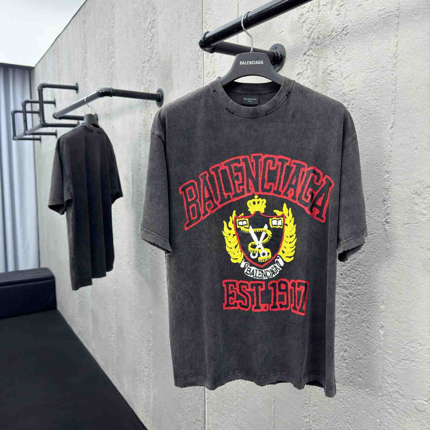 Balenciaga College T-Shirt 'Black' - DopestKickz