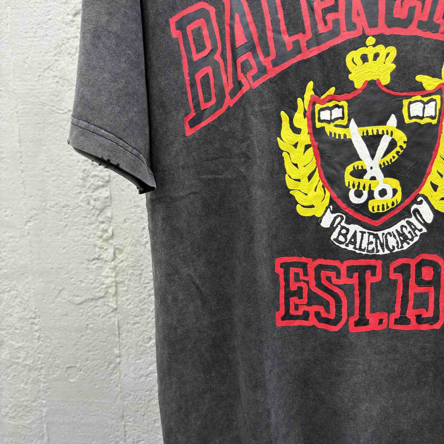Balenciaga College T-Shirt 'Black' - DopestKickz