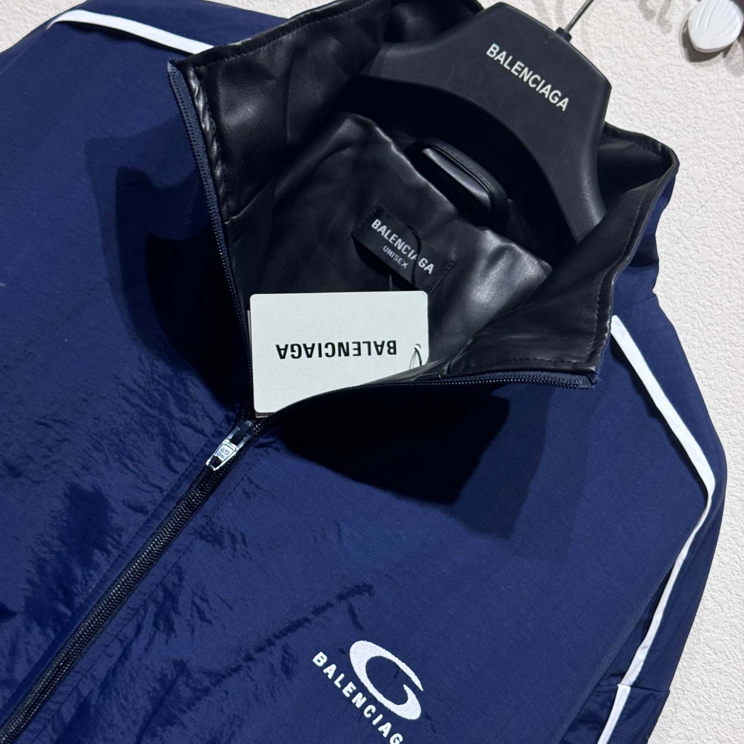 Balenciaga Loop Sports Icon Large Tracksuit Jacket In Navy Blue - DopestKickz