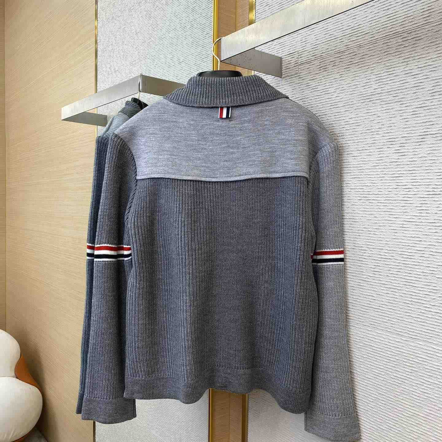 Thom Browne Fun-Mix Boiled Wool Stripe Workman's Jacket - DopestKickz