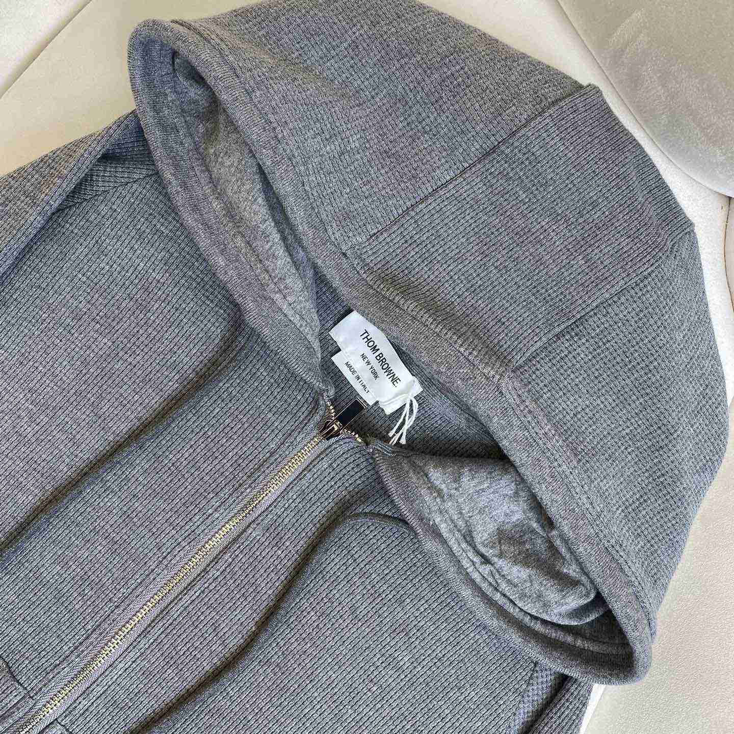 Thom Browne 4-Bar Zip-Up Cashmere Hoodie - DopestKickz