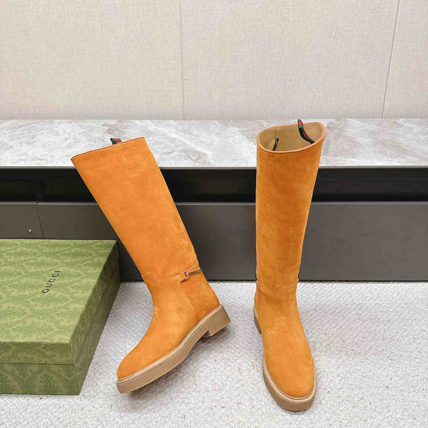 Gucci Women's Slim Horsebit Boot - DopestKickz