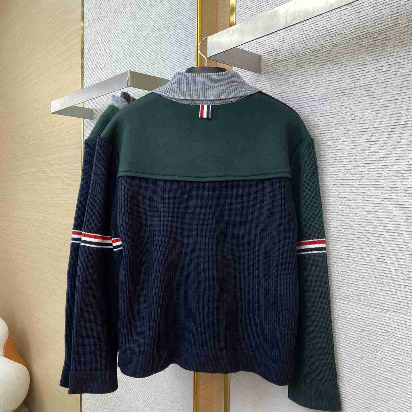 Thom Browne Fun-Mix Boiled Wool Stripe Workman's Jacket - DopestKickz