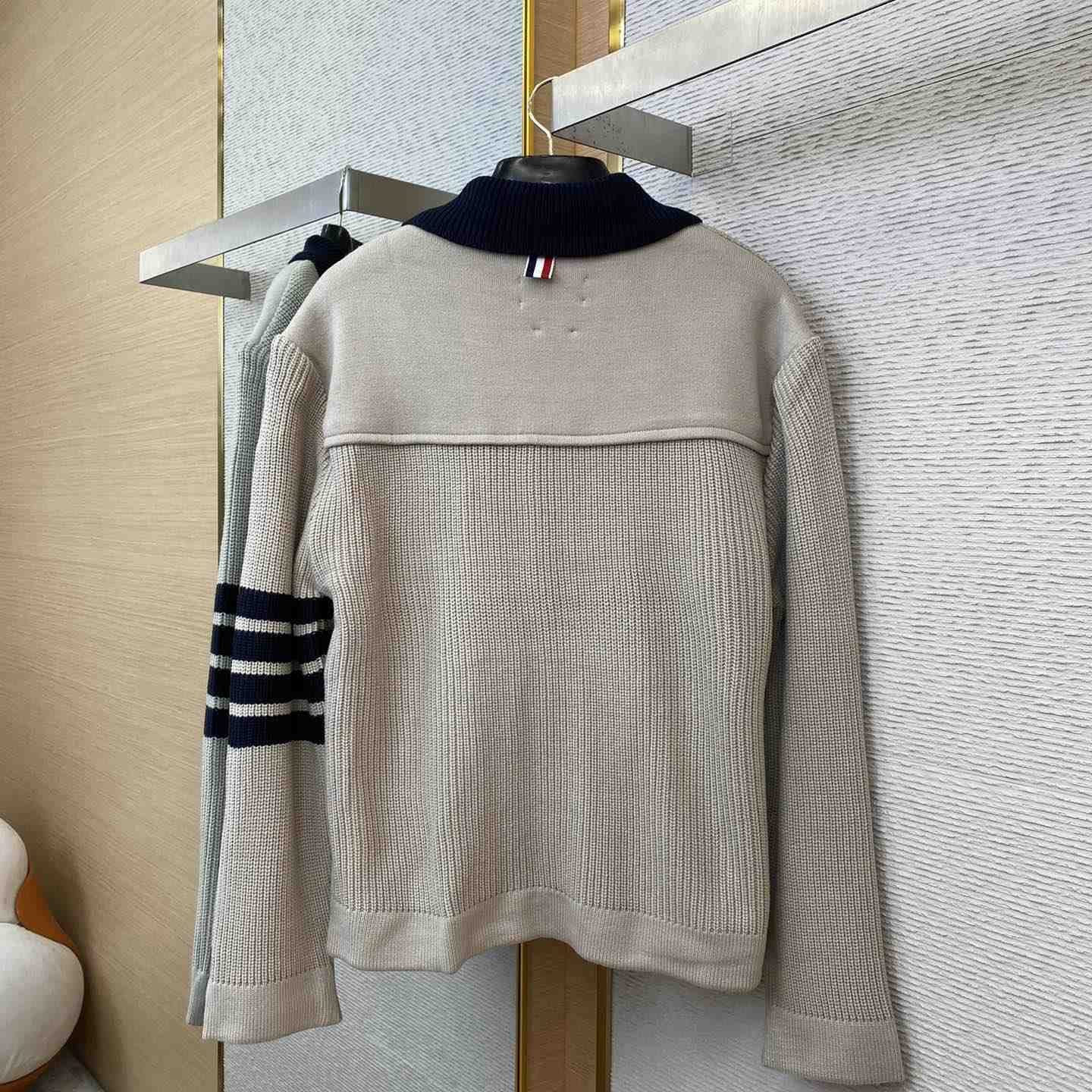 Thom Browne Fun-Mix Boiled Wool Stripe Workman's Jacket - DopestKickz