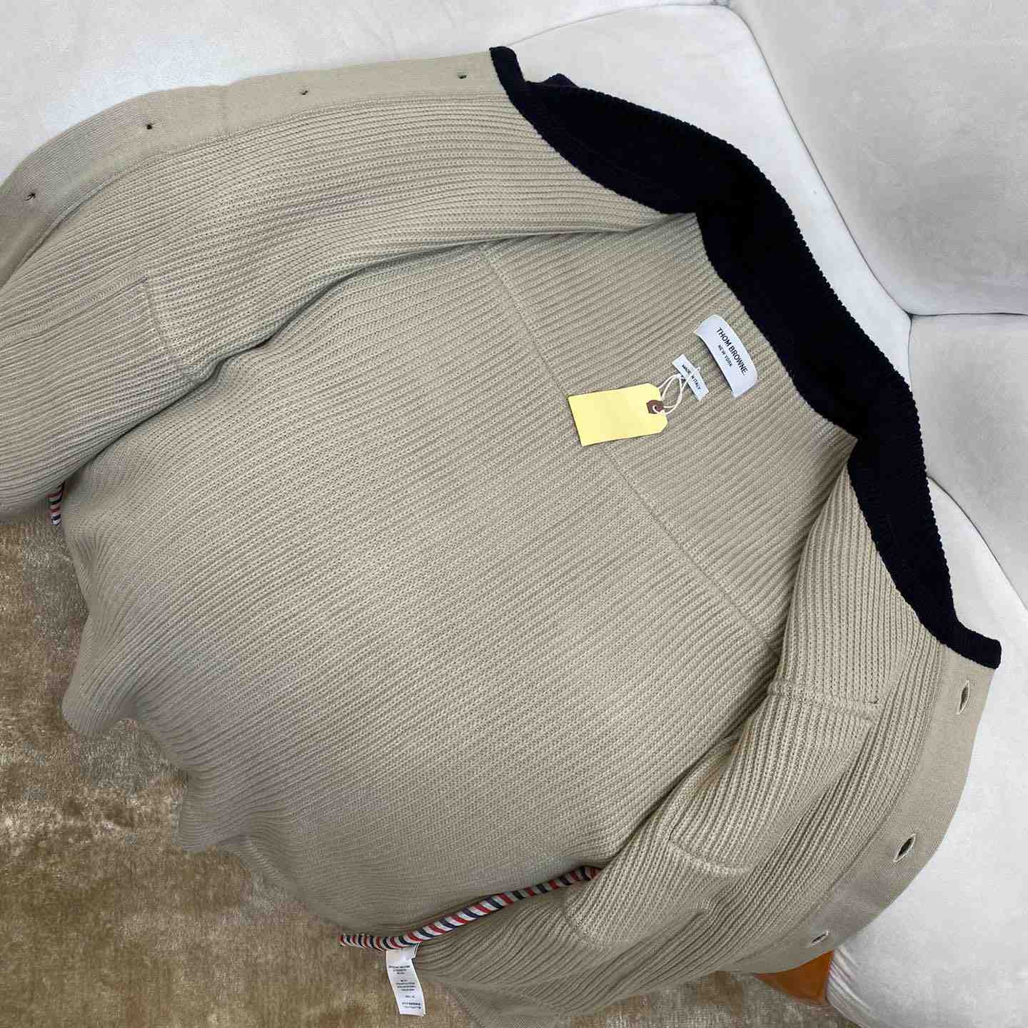 Thom Browne Fun-Mix Boiled Wool Stripe Workman's Jacket - DopestKickz