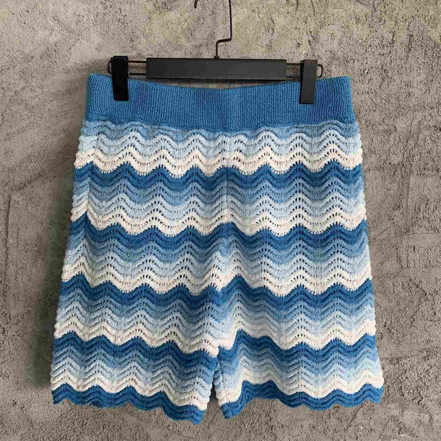Casablanca Blue Wavy Shorts - DopestKickz