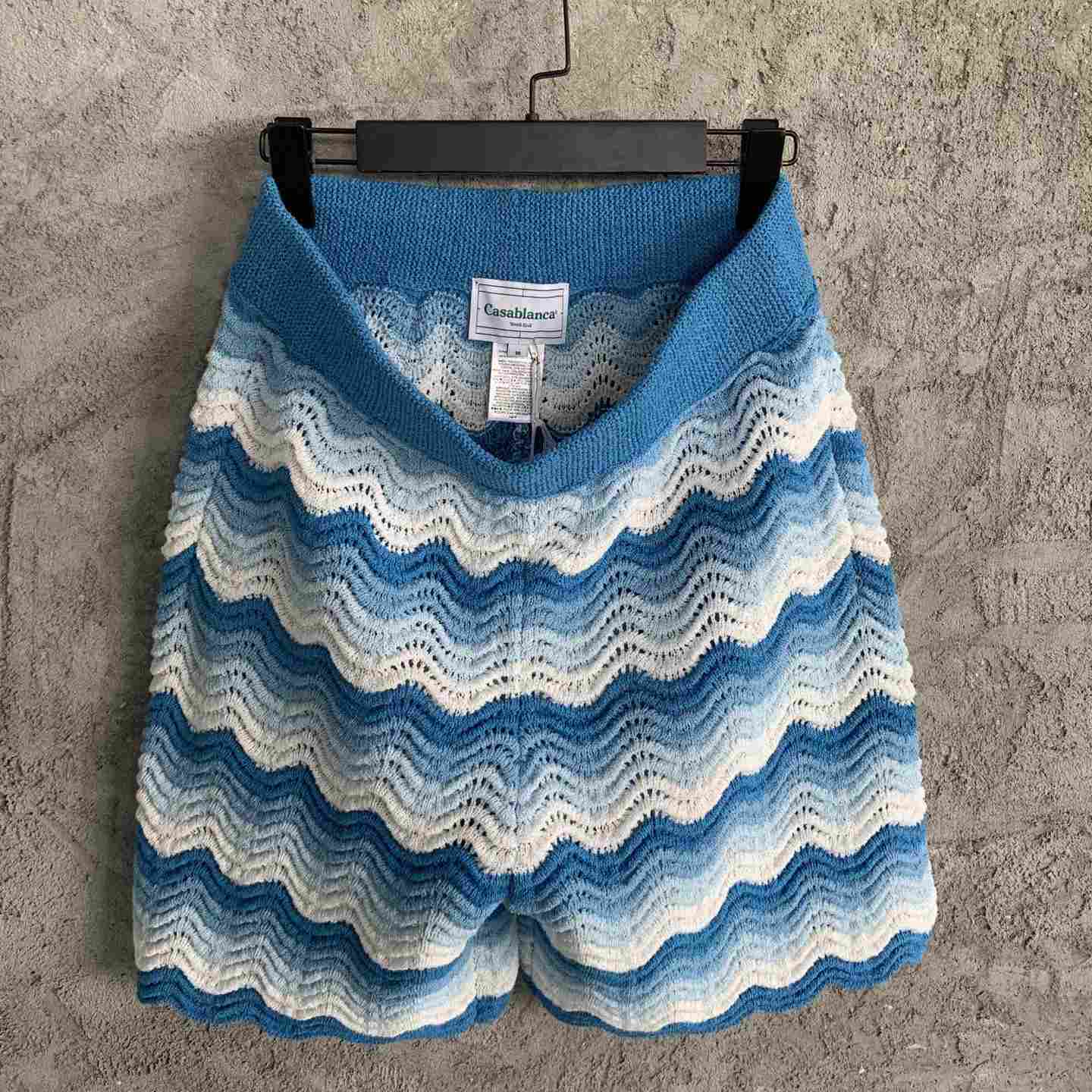 Casablanca Blue Wavy Shorts - DopestKickz
