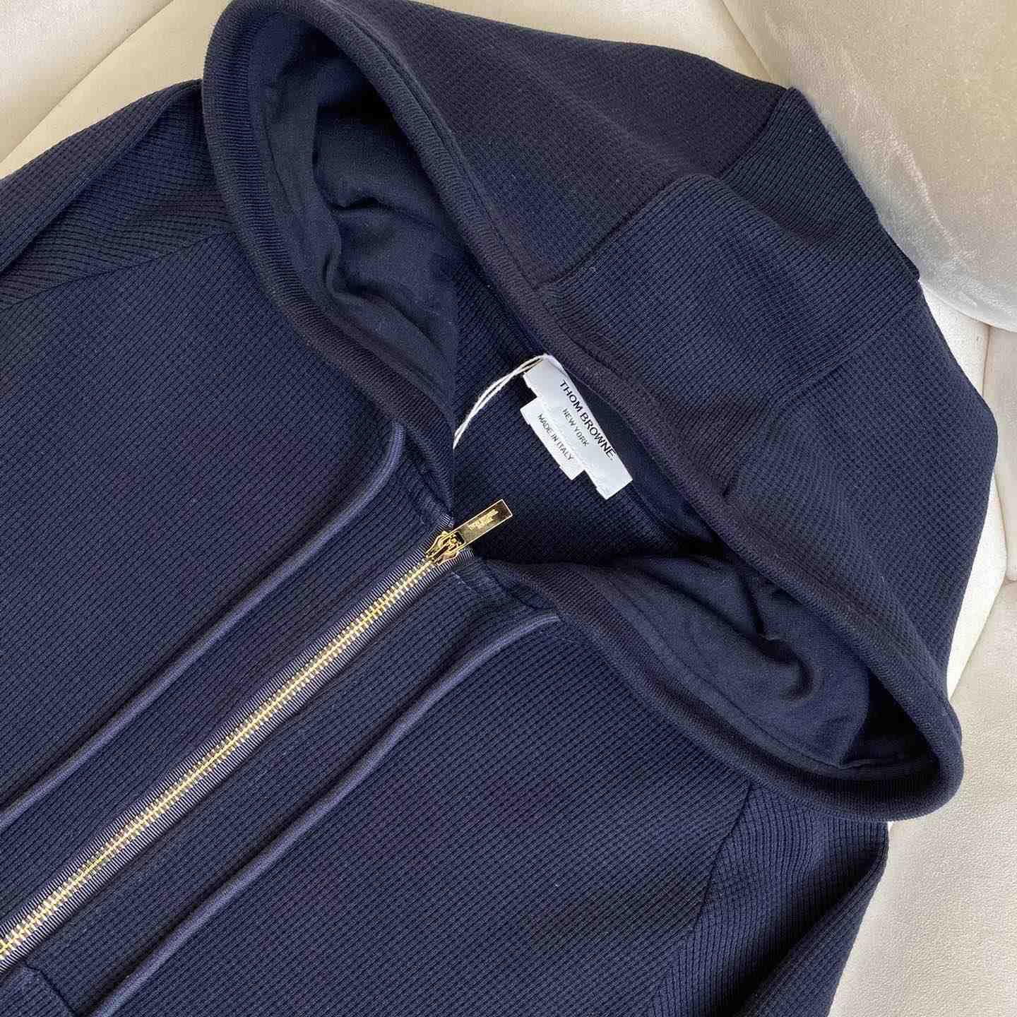 Thom Browne 4-Bar Zip-Up Cashmere Hoodie - DopestKickz