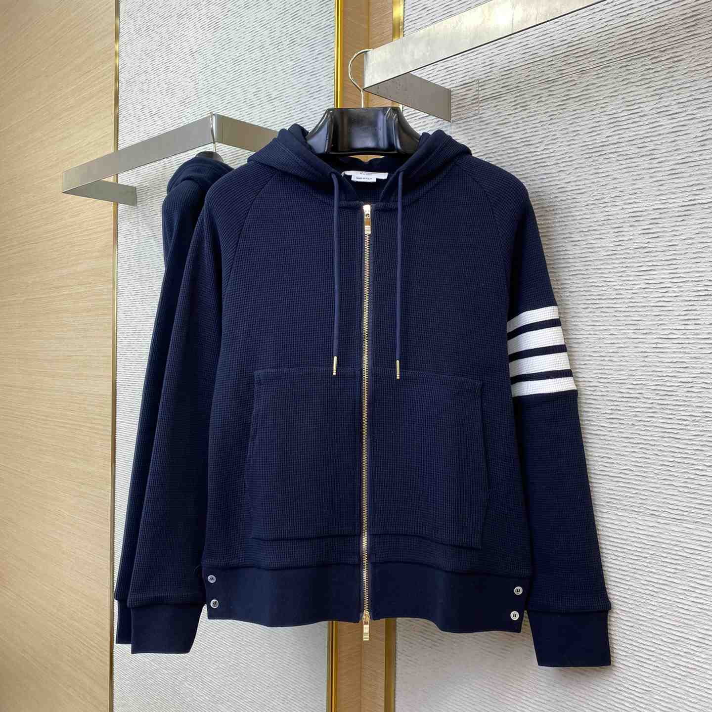 Thom Browne 4-Bar Zip-Up Cashmere Hoodie - DopestKickz