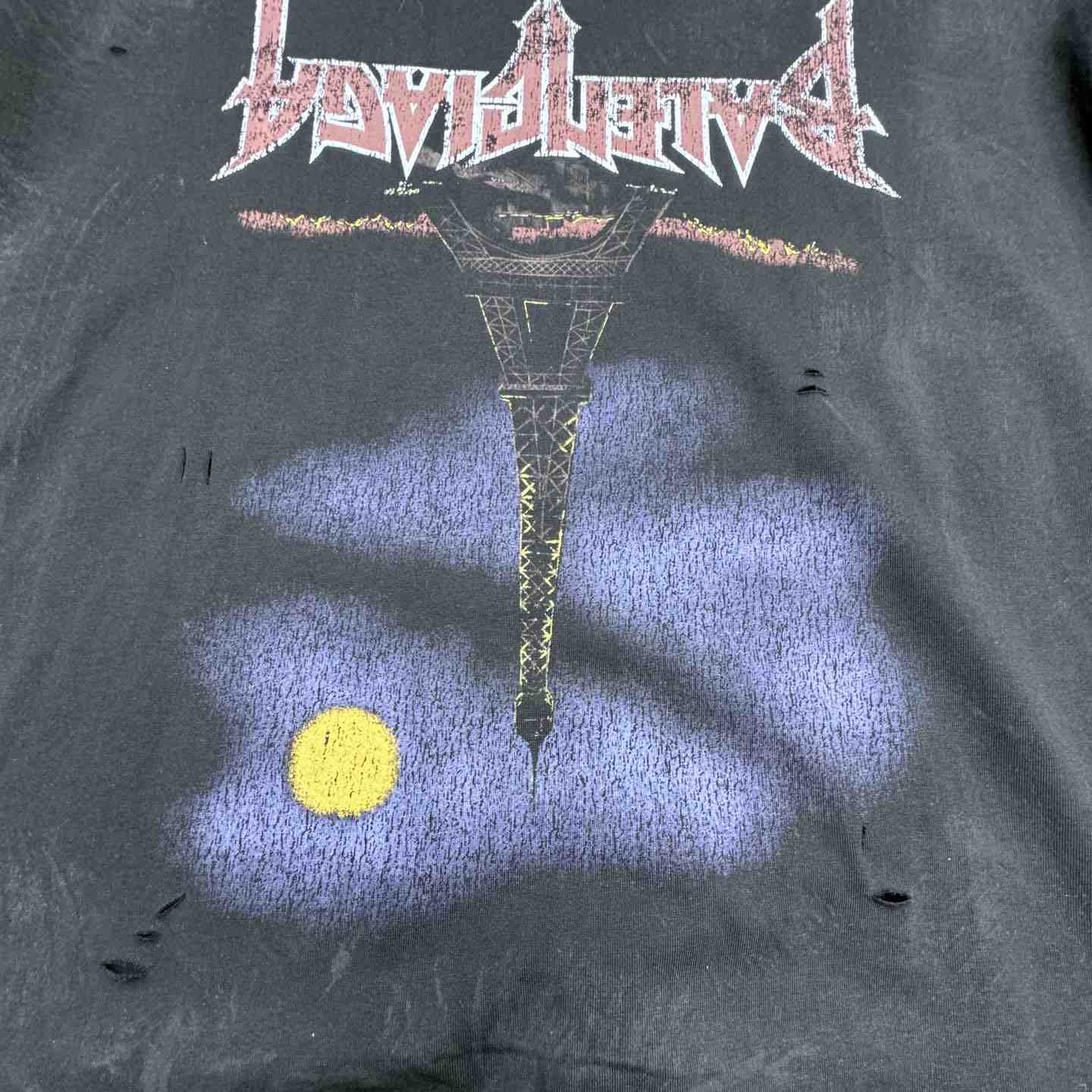Balenciaga Paris Moon Upside Down T-Shirt Oversized In Black - DopestKickz