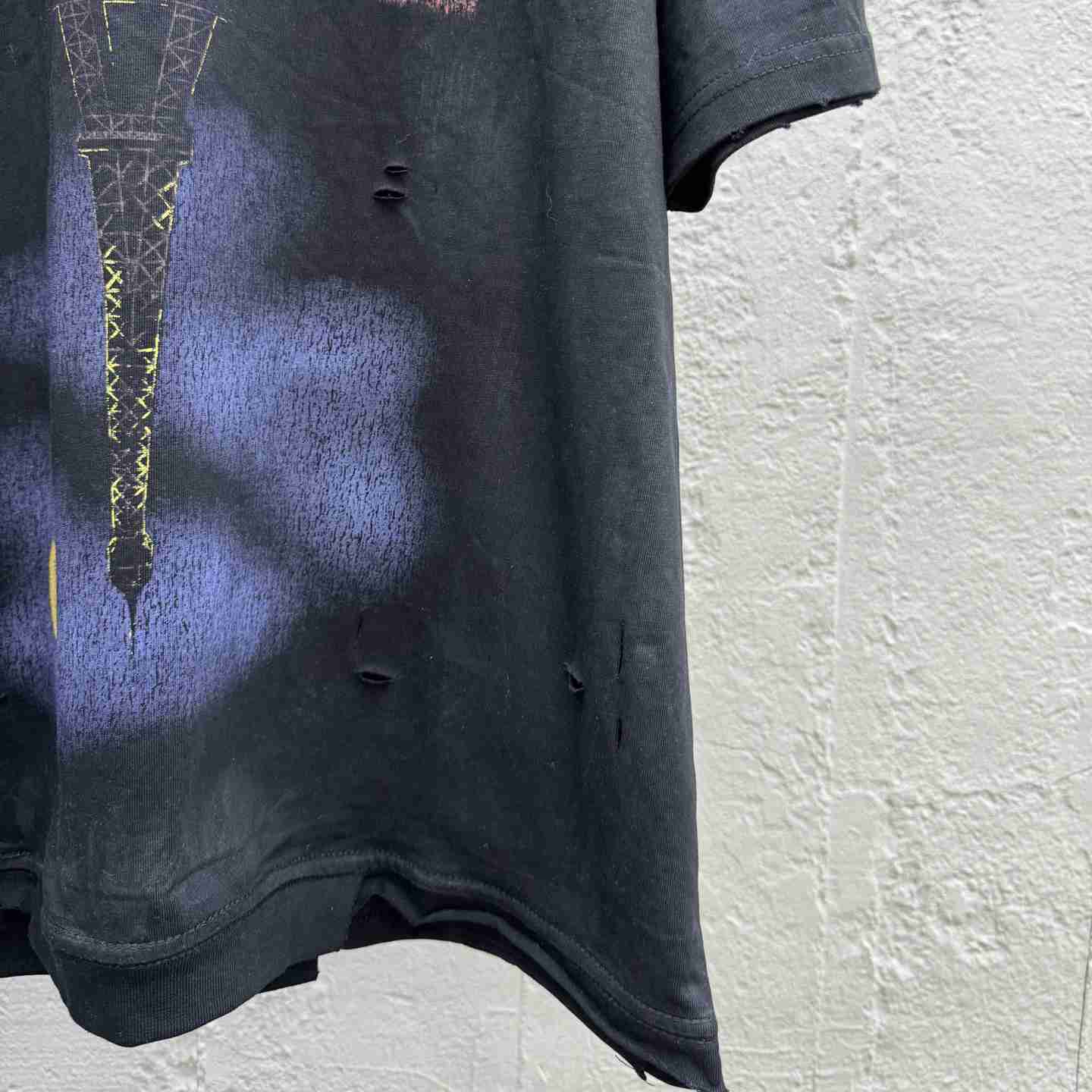 Balenciaga Paris Moon Upside Down T-Shirt Oversized In Black - DopestKickz