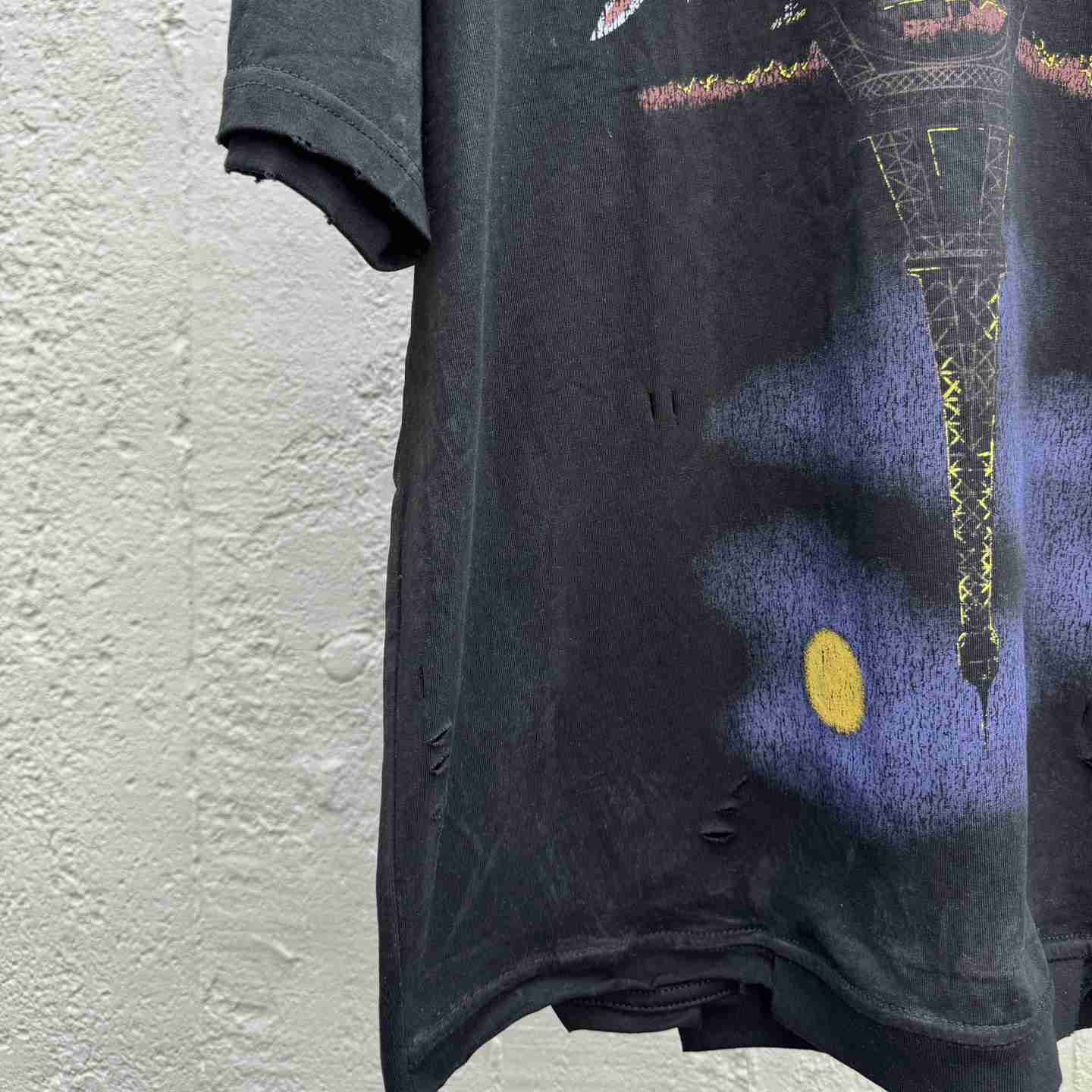 Balenciaga Paris Moon Upside Down T-Shirt Oversized In Black - DopestKickz