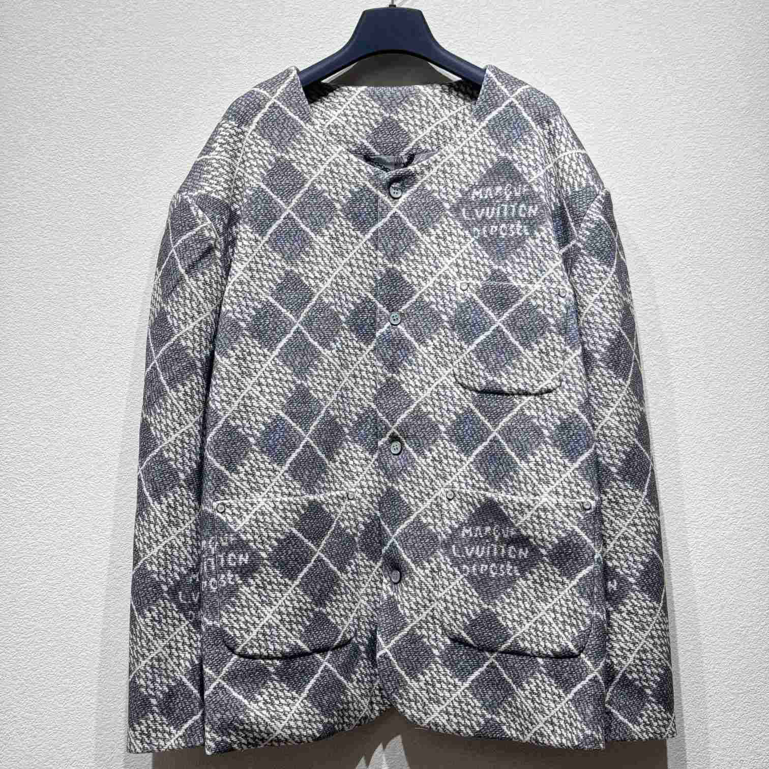 Louis Vuitton Chic Collarless Wool Jacket   1AGIZY - DopestKickz