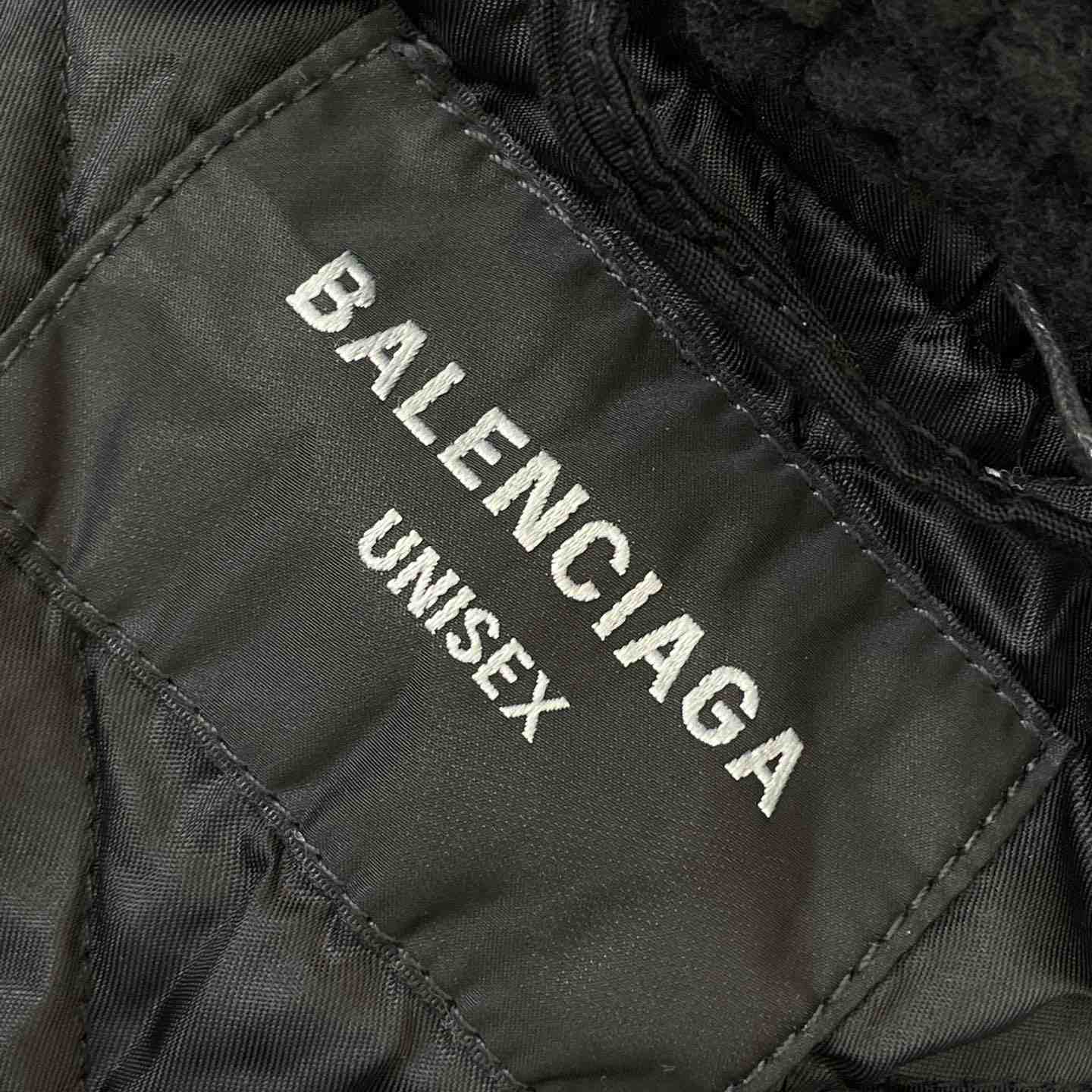 Balenciaga Unity Destroyed Bomber Jacket Black - DopestKickz