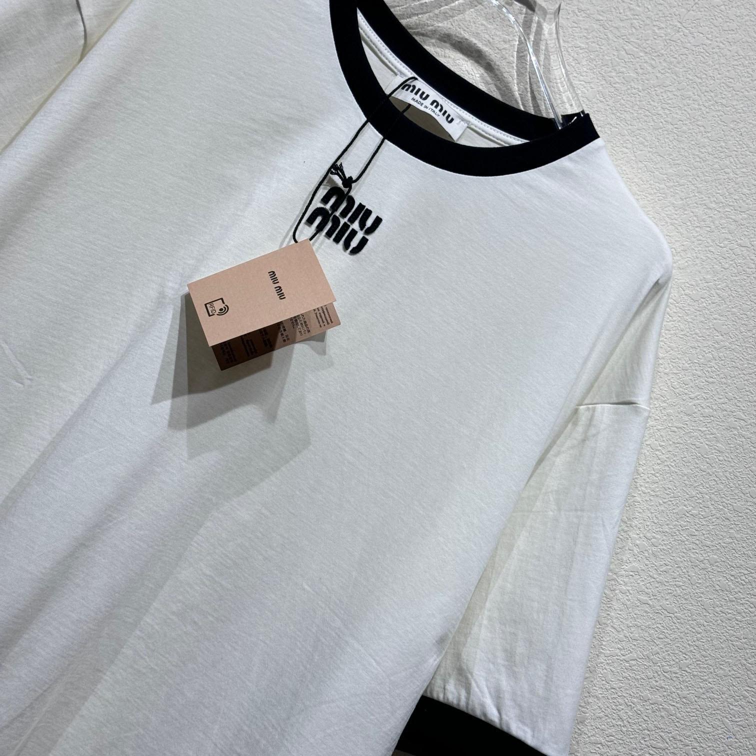 Miu Miu Logo Cotton T-shirt - DopestKickz