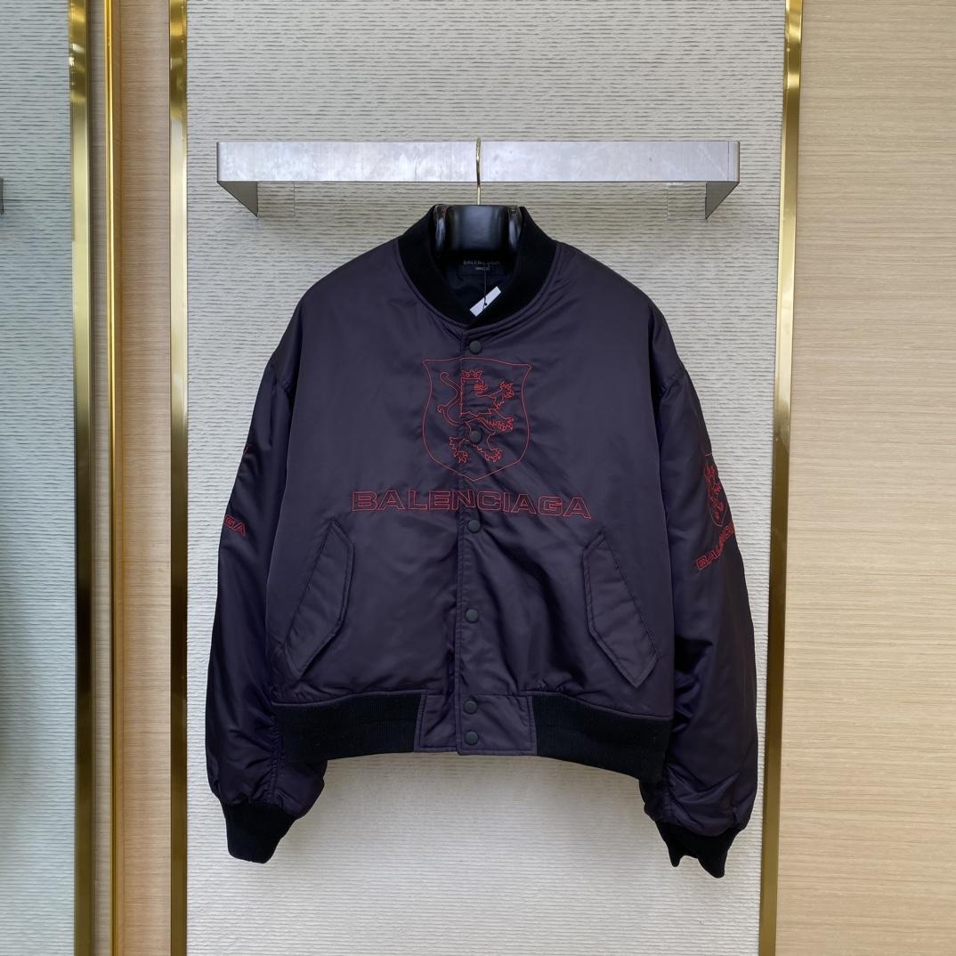 Balenciaga Lion Club Varsity Jacket In Black - DopestKickz