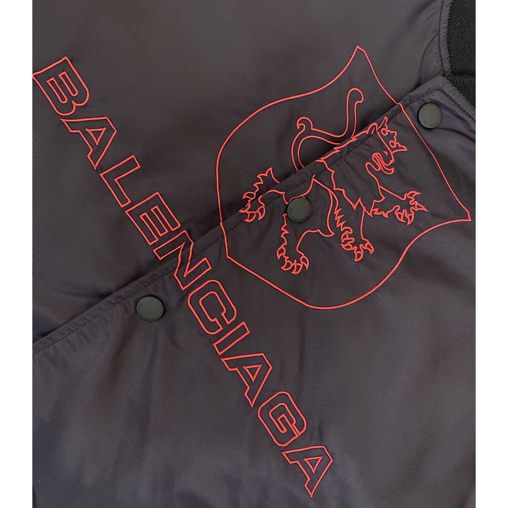 Balenciaga Lion Club Varsity Jacket In Black - DopestKickz