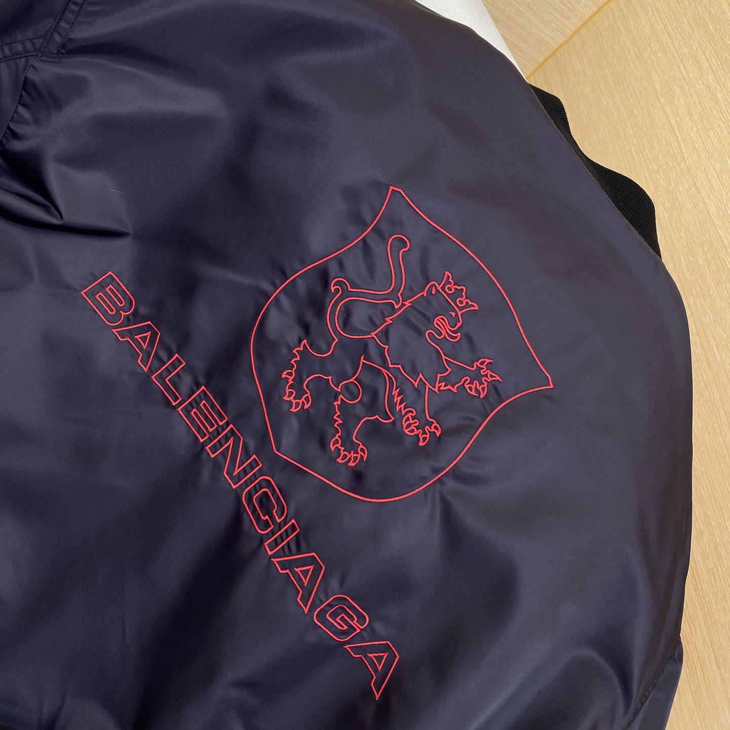 Balenciaga Lion Club Varsity Jacket In Black - DopestKickz