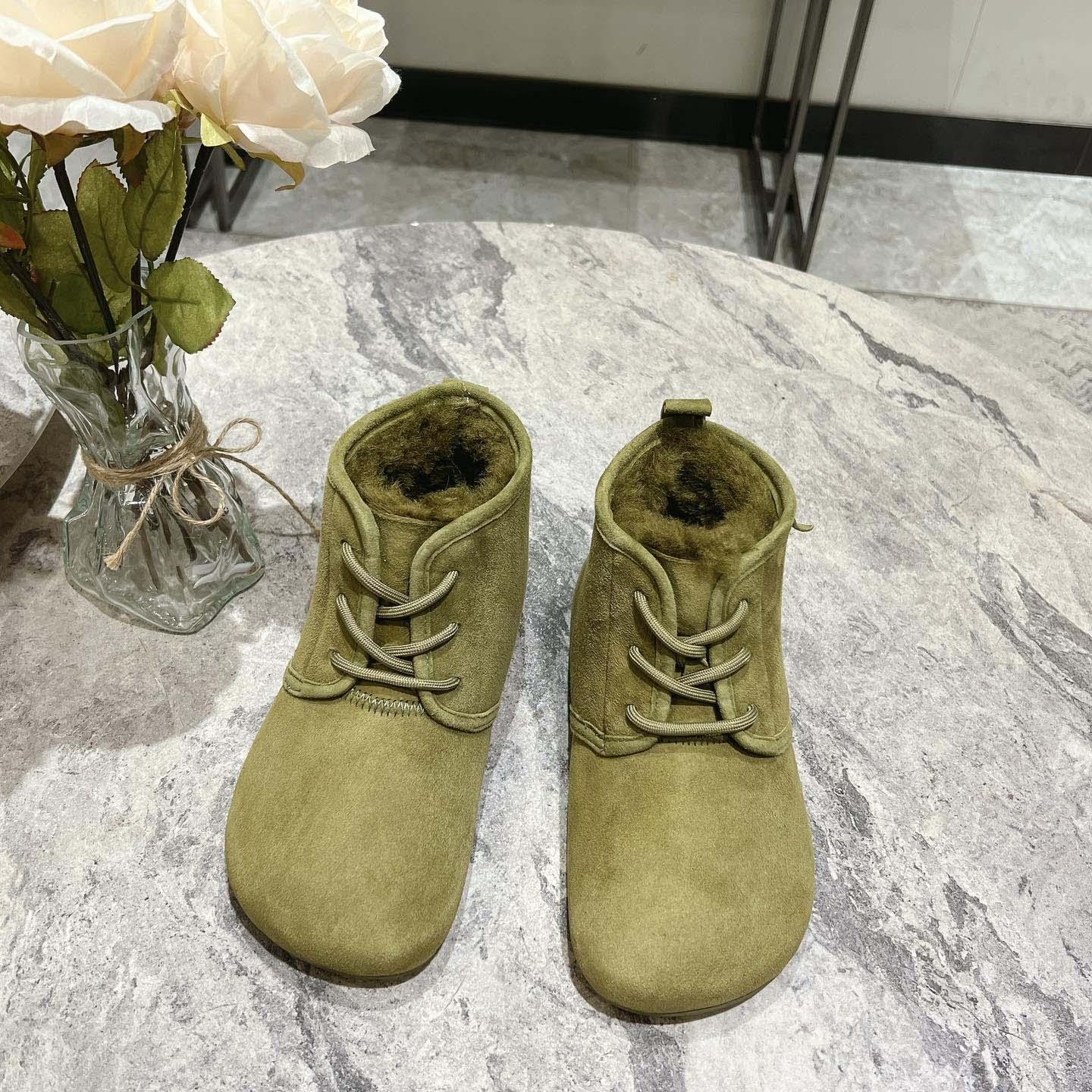 Loewe Lago Lace-up Bootie In Suede And Shearling - DopestKickz