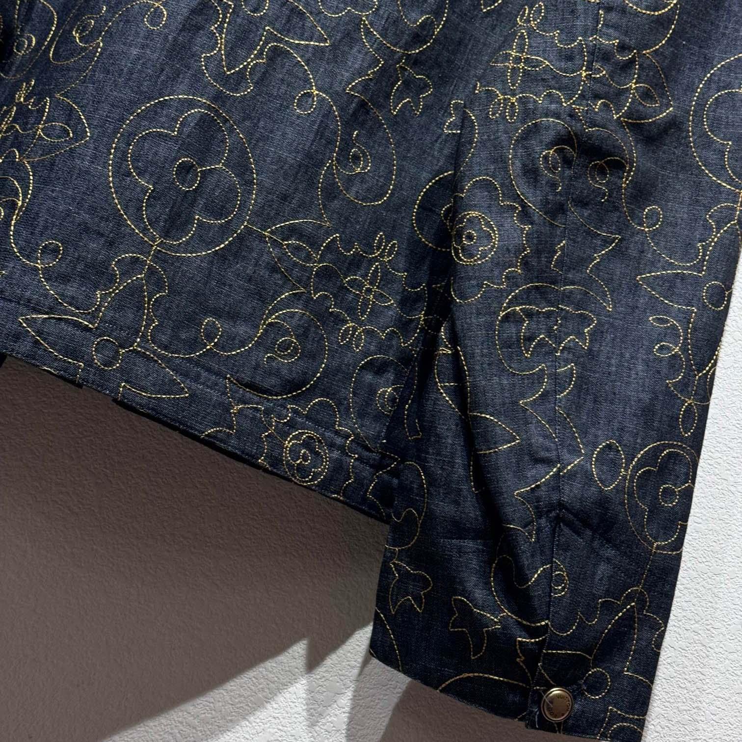 Louis Vuitton Embroidered Denim Workwear Jacket   - DopestKickz