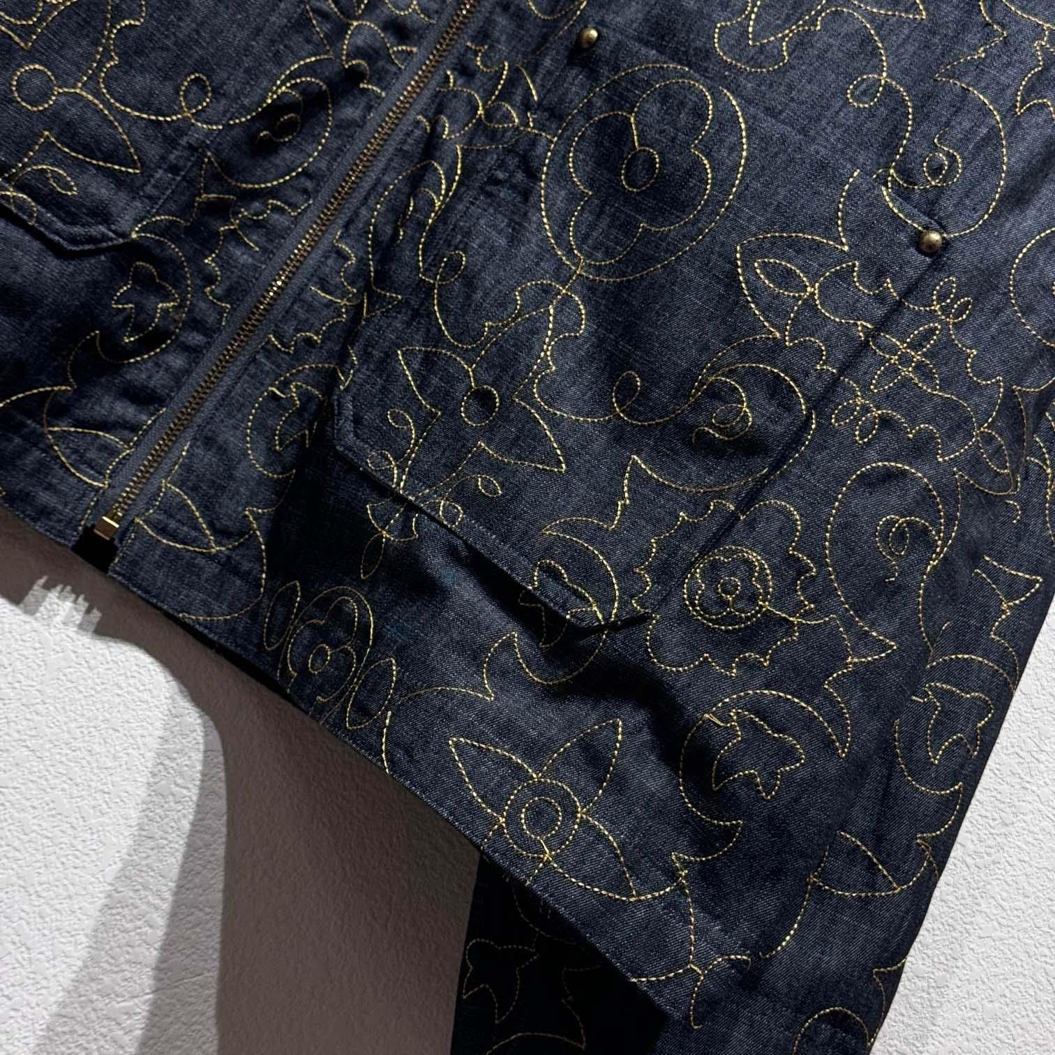 Louis Vuitton Embroidered Denim Workwear Jacket   - DopestKickz
