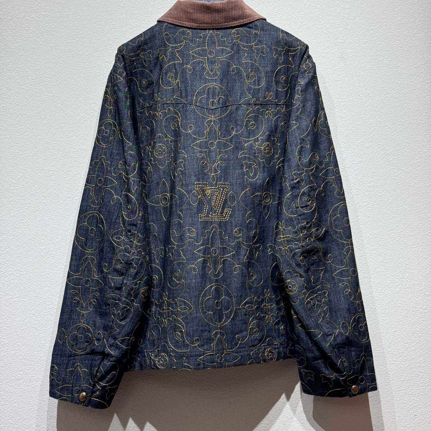 Louis Vuitton Embroidered Denim Workwear Jacket   - DopestKickz