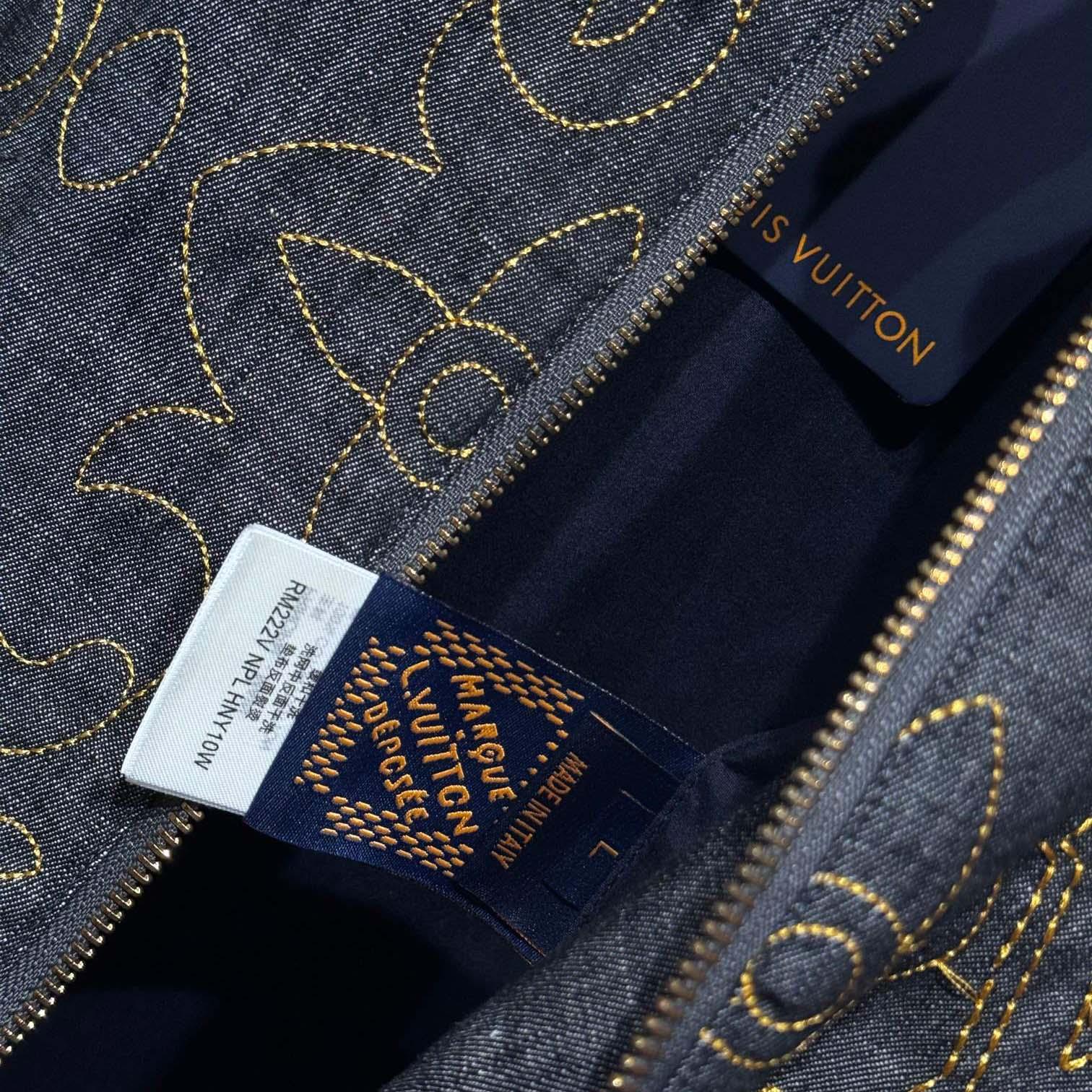 Louis Vuitton Embroidered Denim Workwear Jacket   - DopestKickz