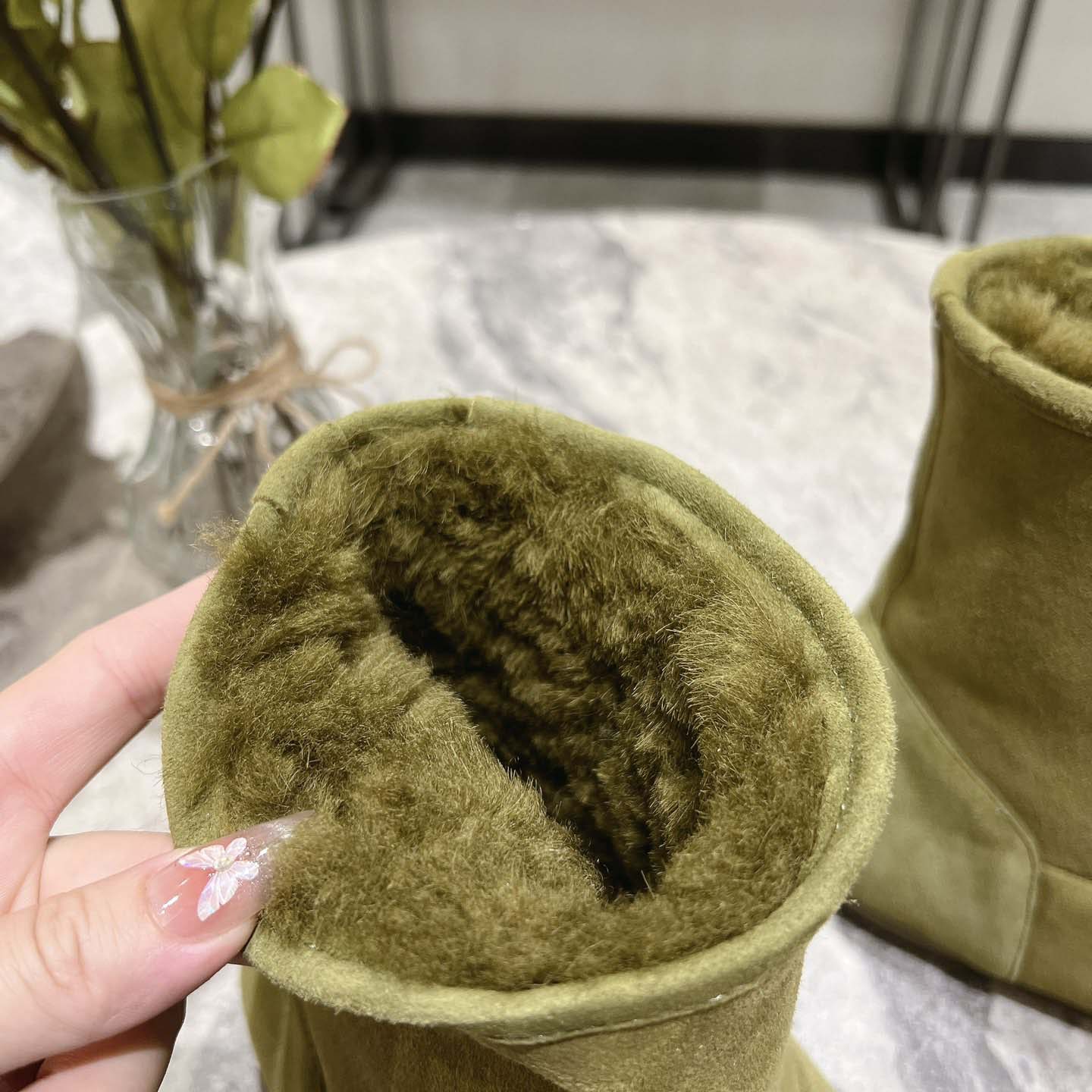 Loewe Lago Boot In Suede And Shearling - DopestKickz