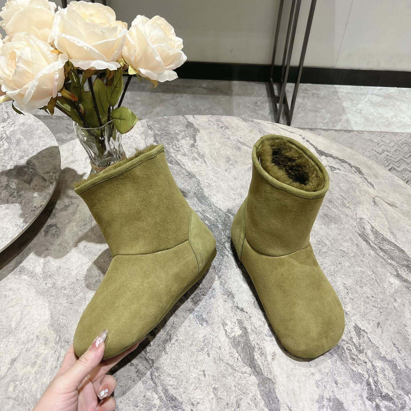 Loewe Lago Boot In Suede And Shearling - DopestKickz