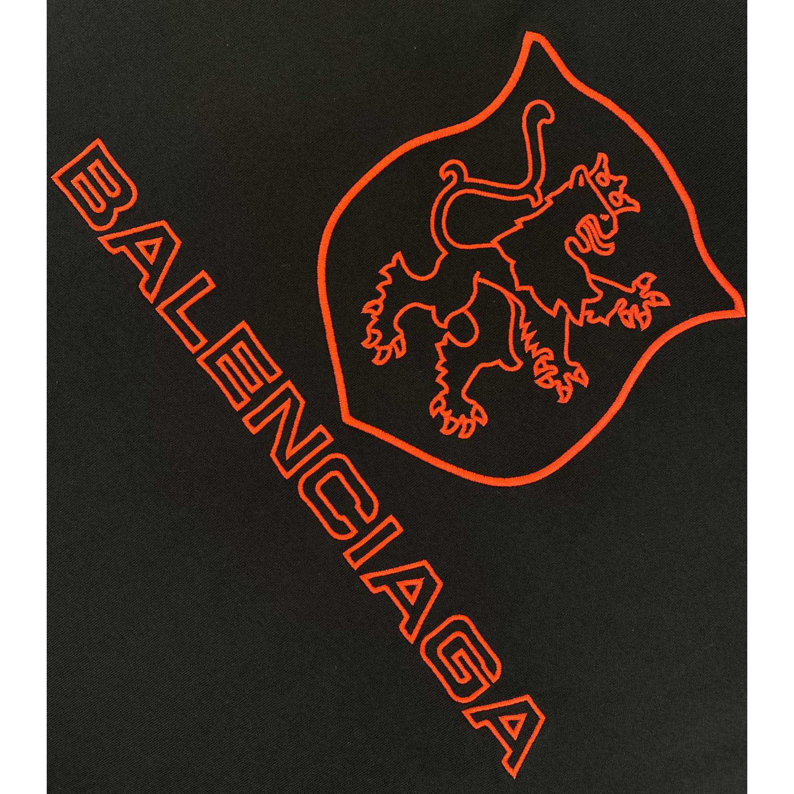 Balenciaga Lion Club T-Shirt Oversized In Washed black And Red - DopestKickz