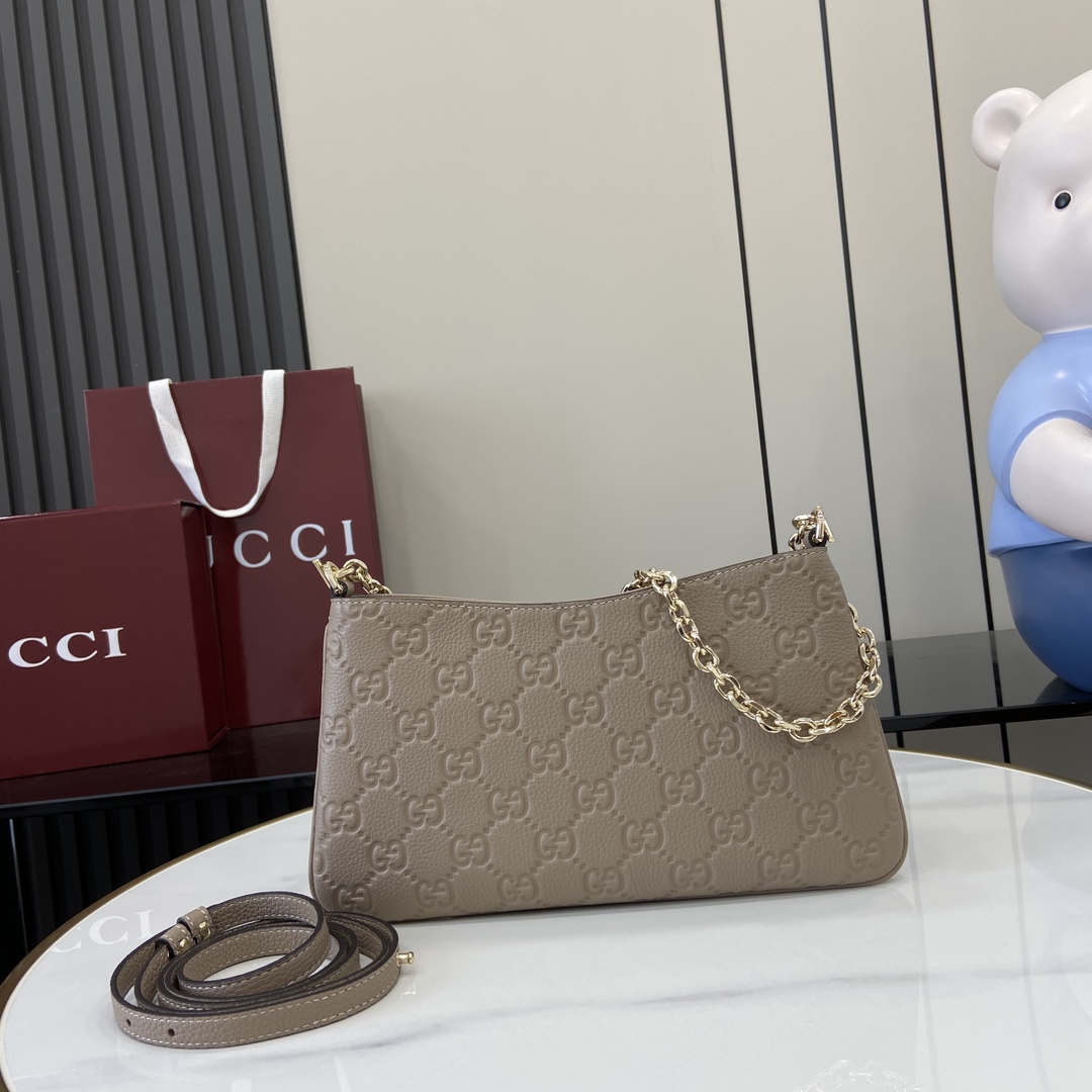 Gucci GG Emblem Medium Shoulder Bag - DopestKickz