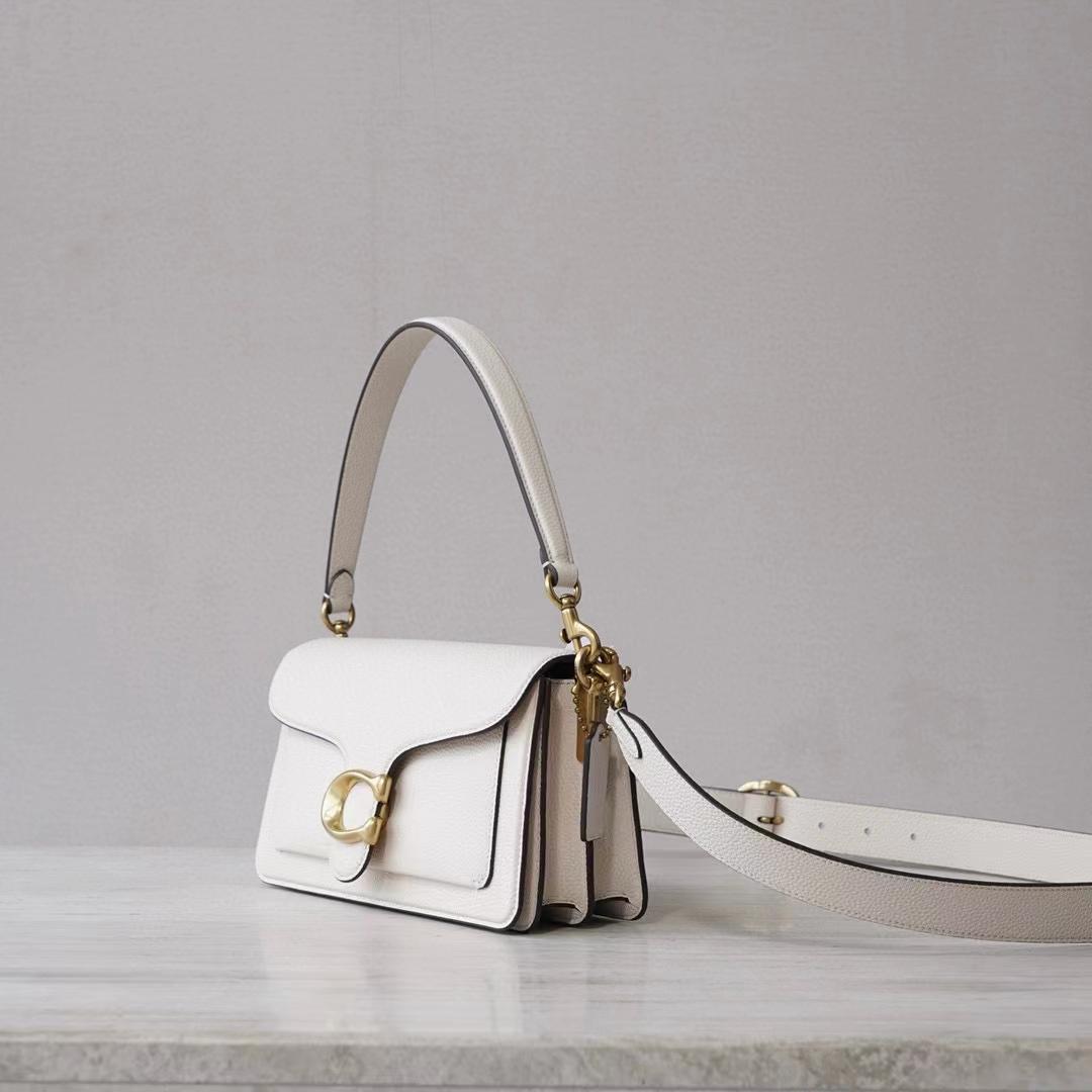 Coach Women's White Pebble Tabby Shoulder Bag （26*15*8cm） - DopestKickz
