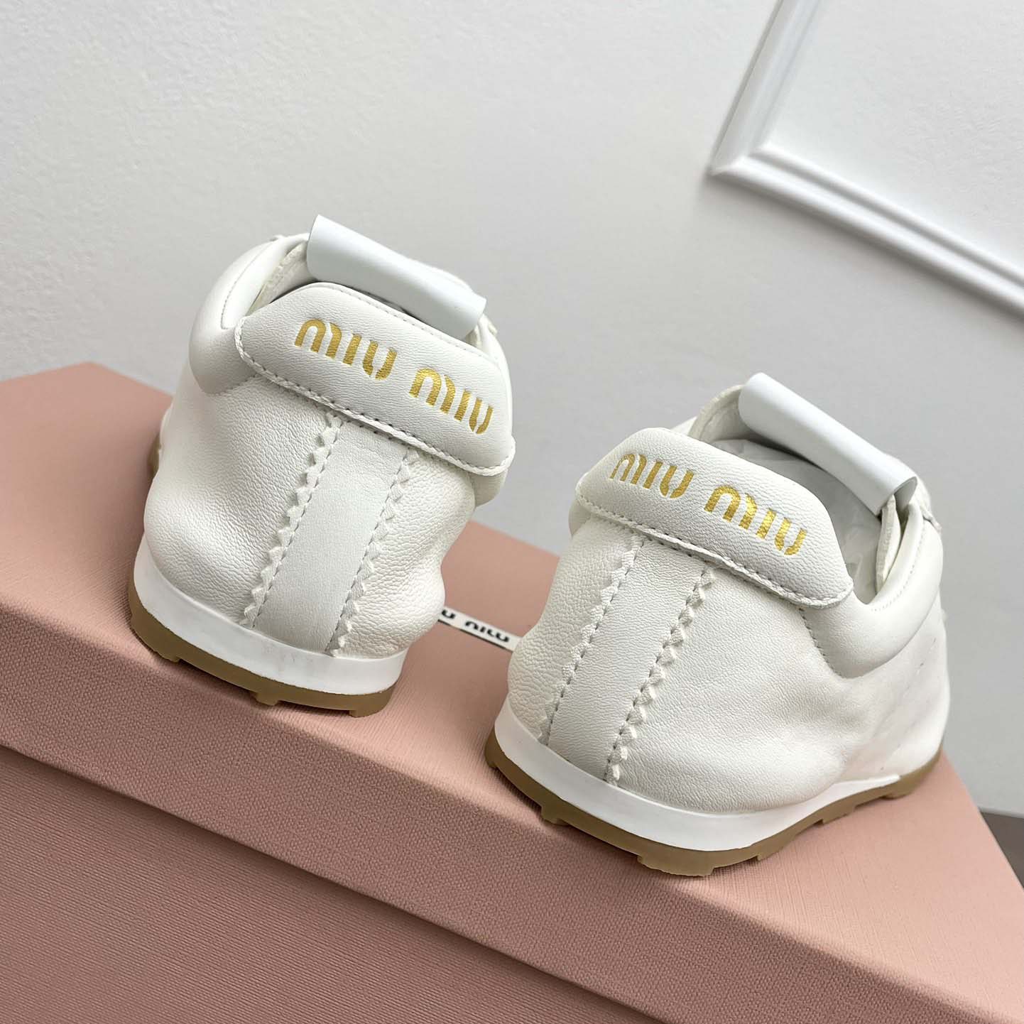 Miu Miu Plume Nappa Leather Sneakers - DopestKickz