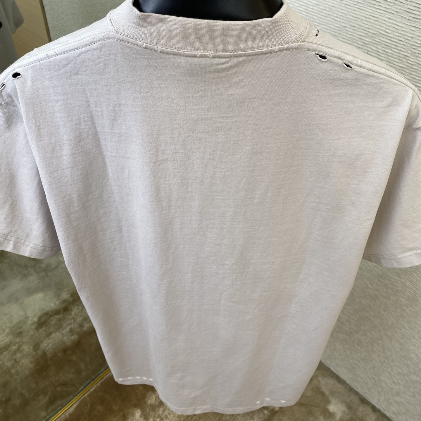 Balenciaga 3B Liquefied T-Shirt Oversized in Dirty White - DopestKickz