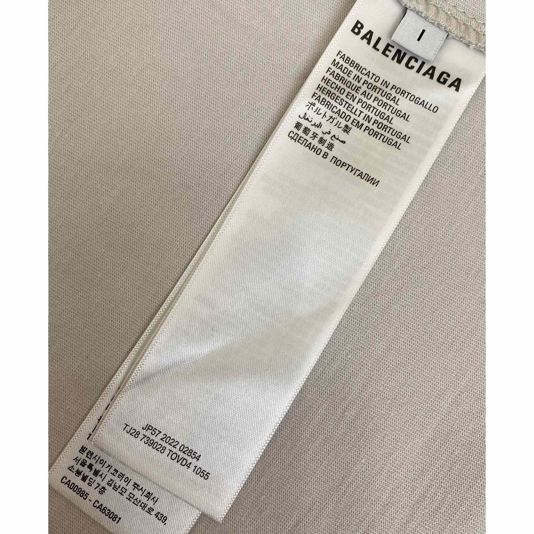 Balenciaga 3B Liquefied T-Shirt Oversized in Dirty White - DopestKickz