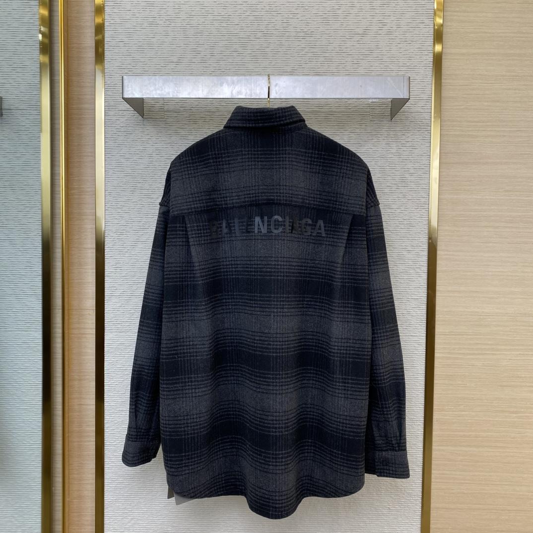 Balenciaga Black Checked Wool-Blend Flannel Shirt - DopestKickz